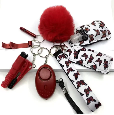 Safety Keychain Full Set Self Defense Security Keychain Set With Personal Alarm Protective Keychain Accessories For Women Girls view 4