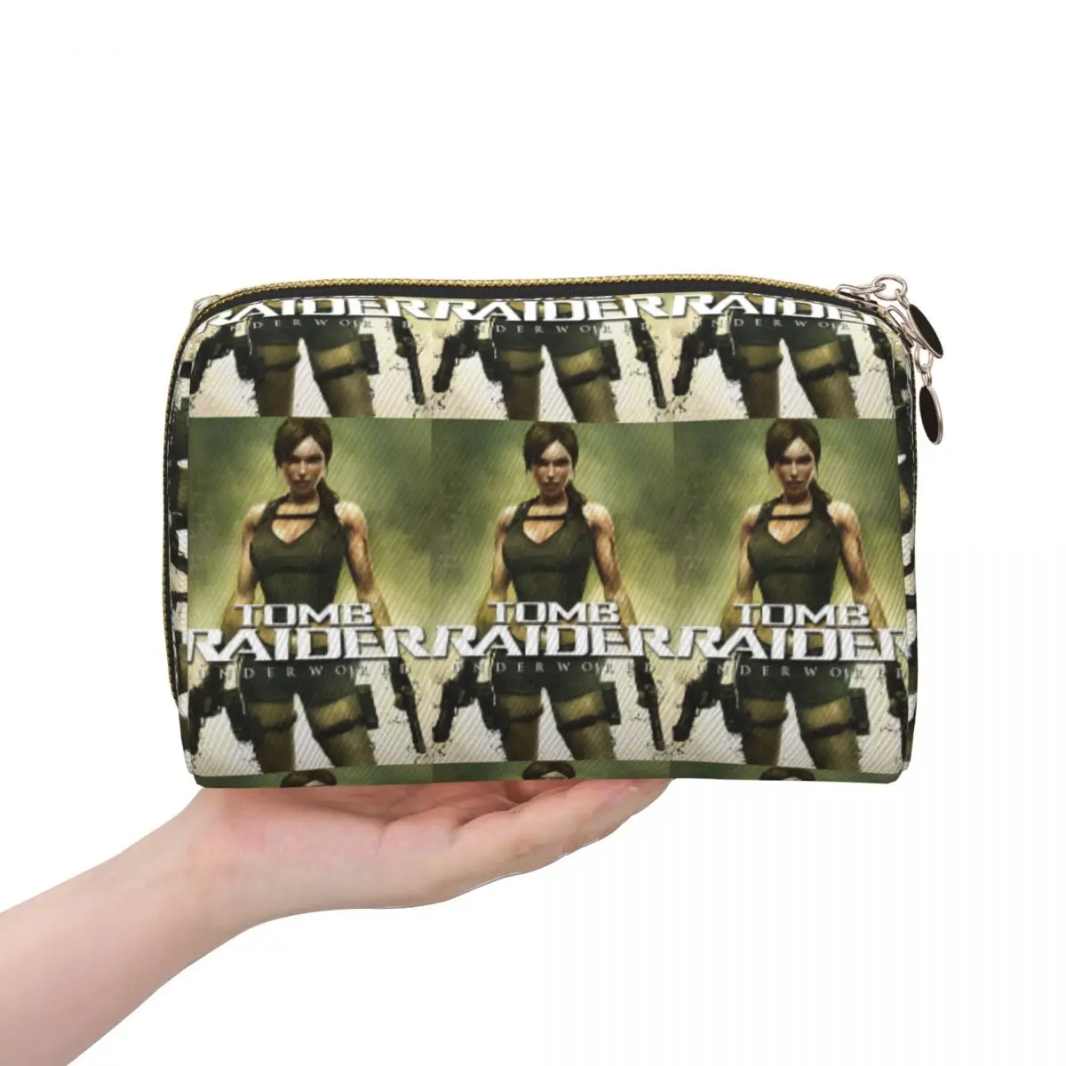 Angelina Jolie Gaming Rise Reboot Croft Manor Women Cosmetic Bags Travel Makeup Organizer Pouch Toiletry Storage Dopp Kit Box
