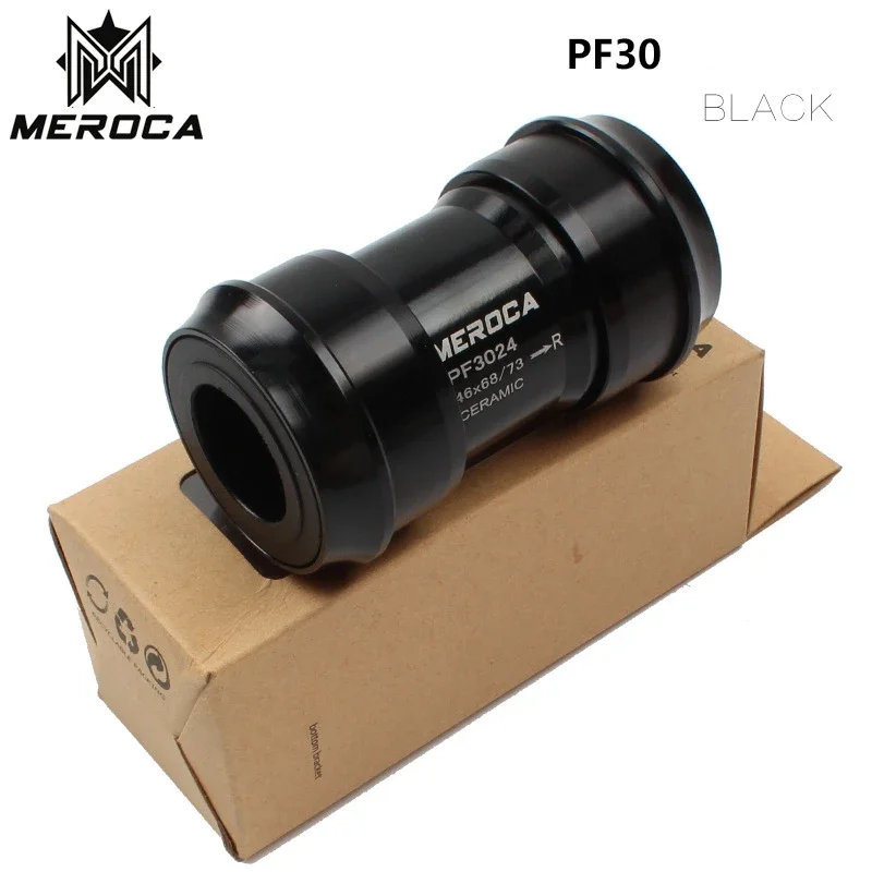 MEROCA BB30 PF30 MTB Bike Press-in Threaded Bottom Bracket Ceramic Bearing Center Axle For Shimano