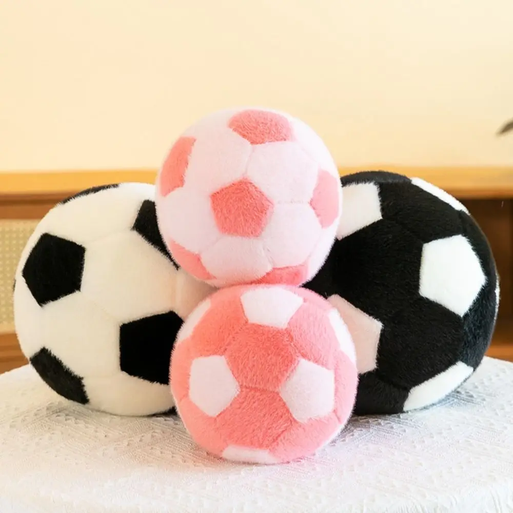 Decoración de la habitación, pelota de fútbol con forma de pelota, almohada rellena, divertido juguete de peluche de fútbol, 18/25cm, regalos de cumpleaños suaves para amigos