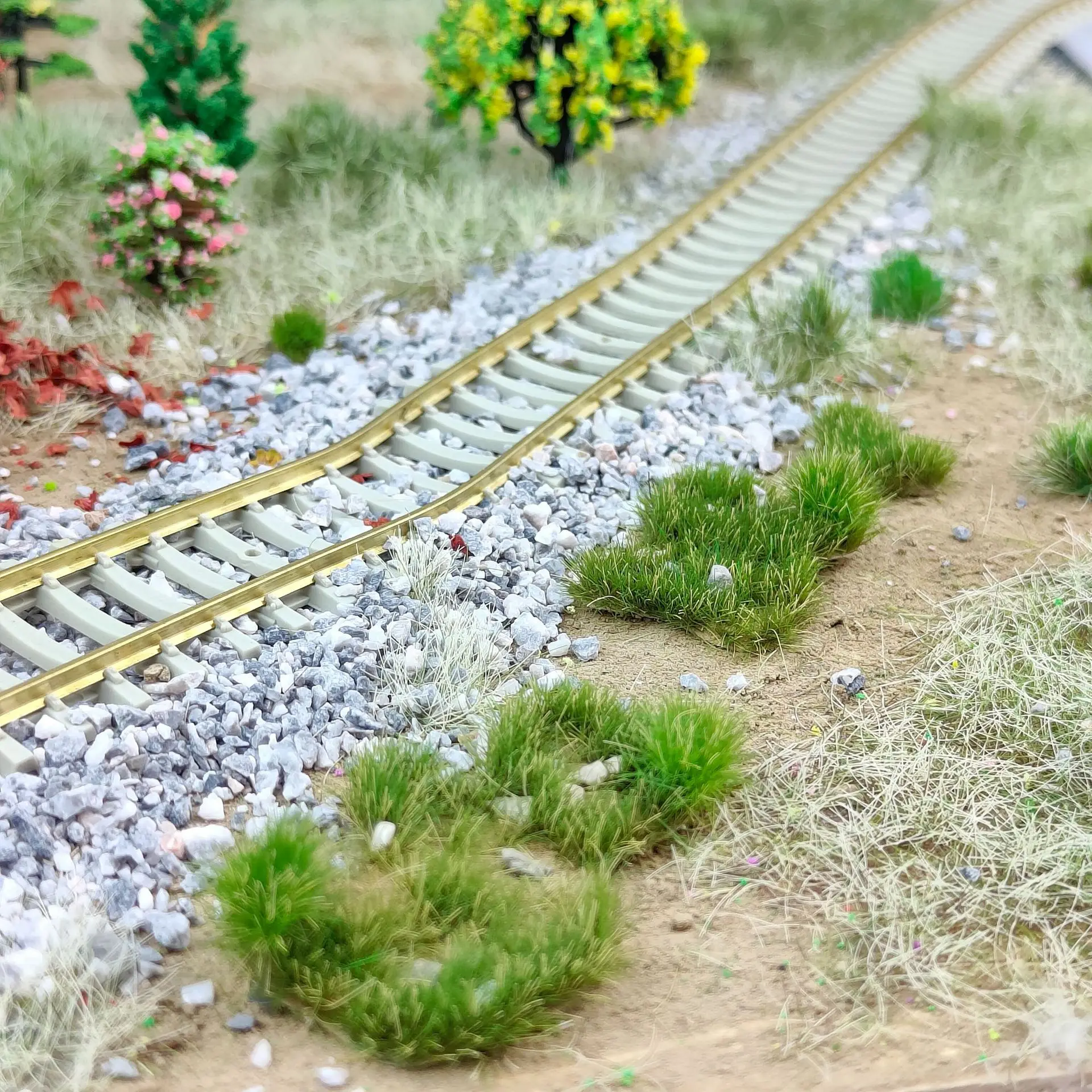 1 Box Mini statisches Modell Gras Gartenpflanzen, Modell Rasen Gelände Modellbausatz Architektur Diorama – Detail 9