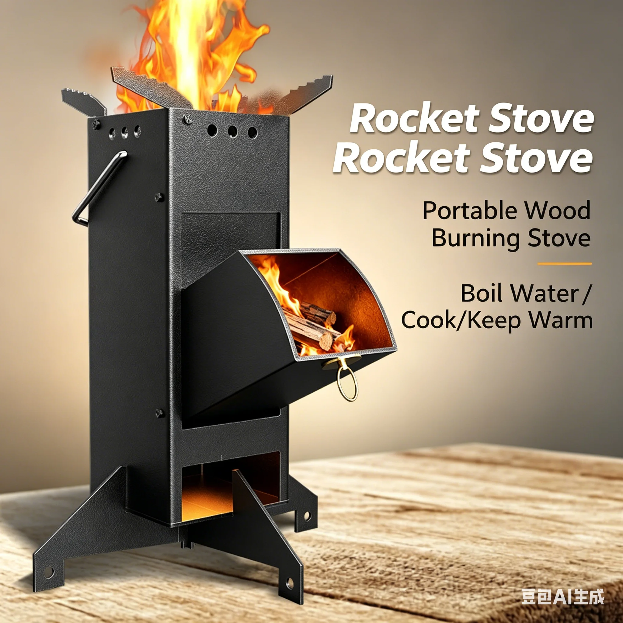 Camping Cooking Cast Iron - Portable Foldable Rocket Stove Thickened Manganese