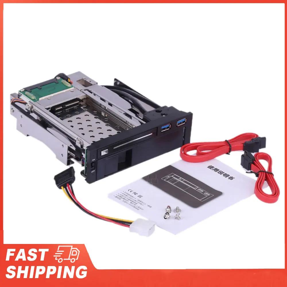 Disco duro SATA III de doble bahía de 3,5 "y 2,5", bandeja HDD y SSD, caja de estante móvil interna, estación de acoplamiento con USB 3,0, intercambio en caliente