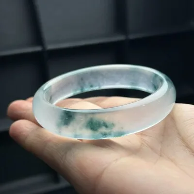 

10 Certified Natural Ice Burmese Green flowers Jade jadeite bracelet bangle 54-64mm