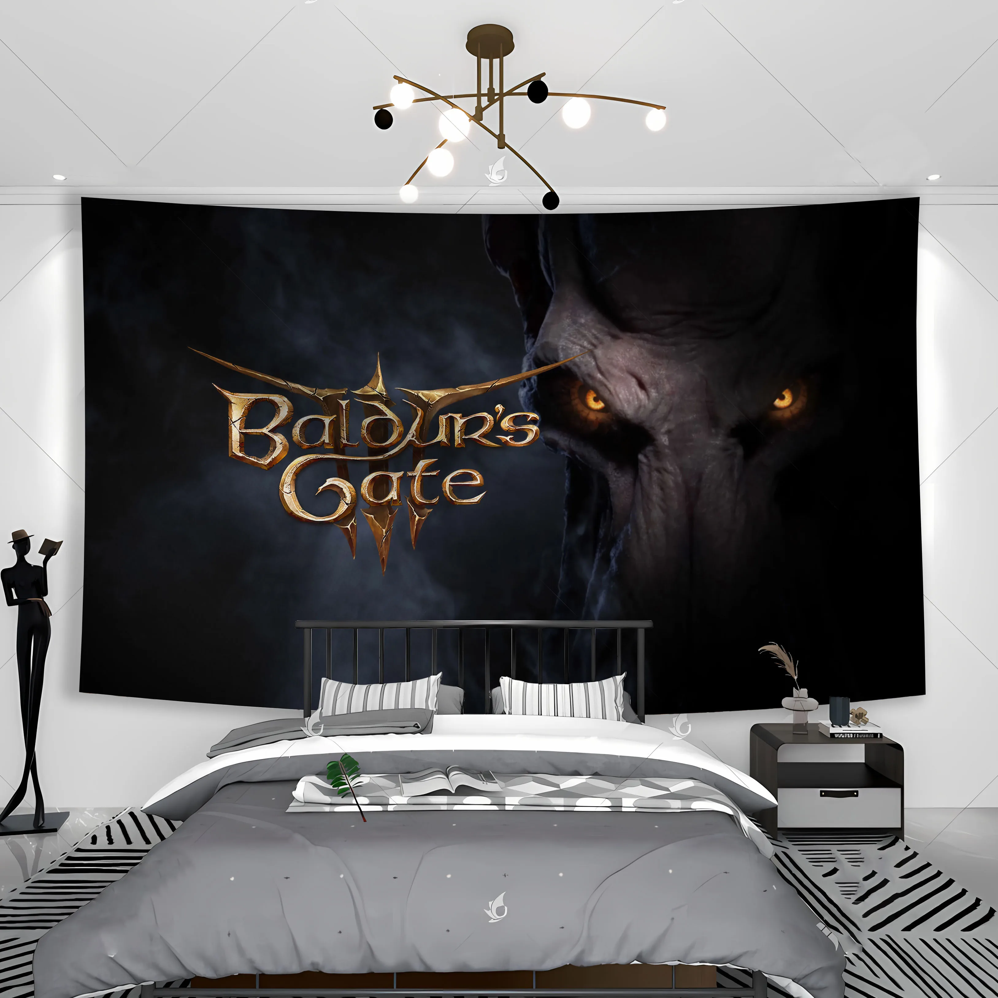 Baldur's Gates ​3 Poster Video Game  Canvas Wall Painting Live Room Bedroom Art Scroll Painting Home Decor Tapestry Banner Flag