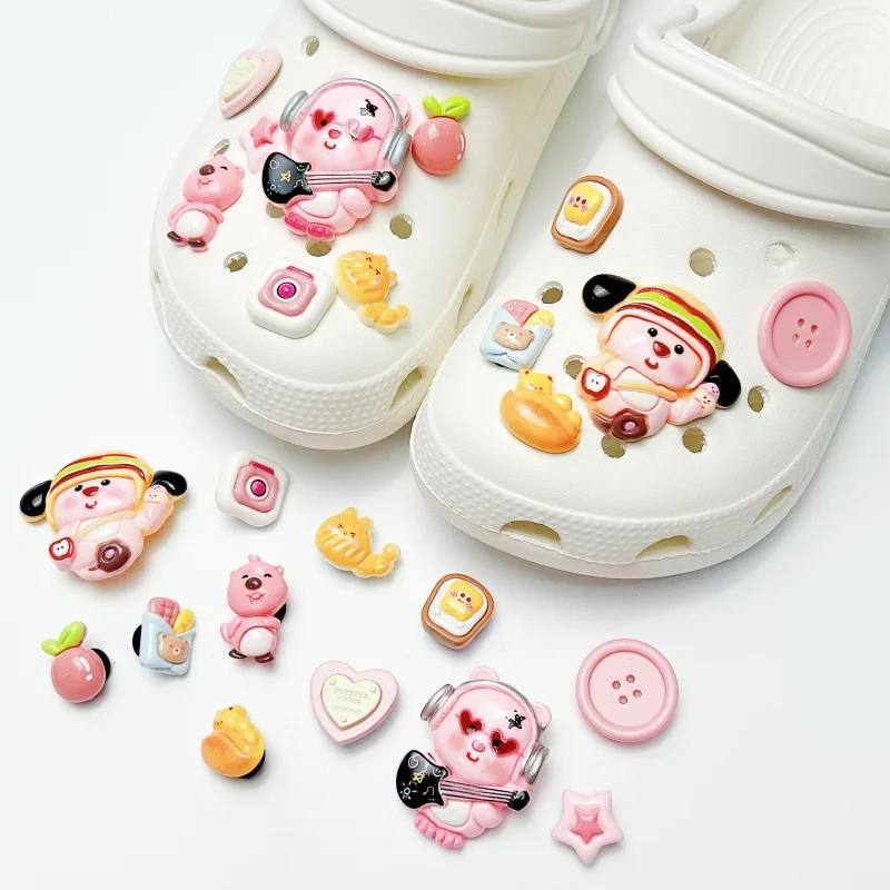 12Pcs Cute Cartoon Anime DIY Shoe Charms For Clogs Bubble Slides Sandals Removable Shoe Decorations Accessories Christmas Gift