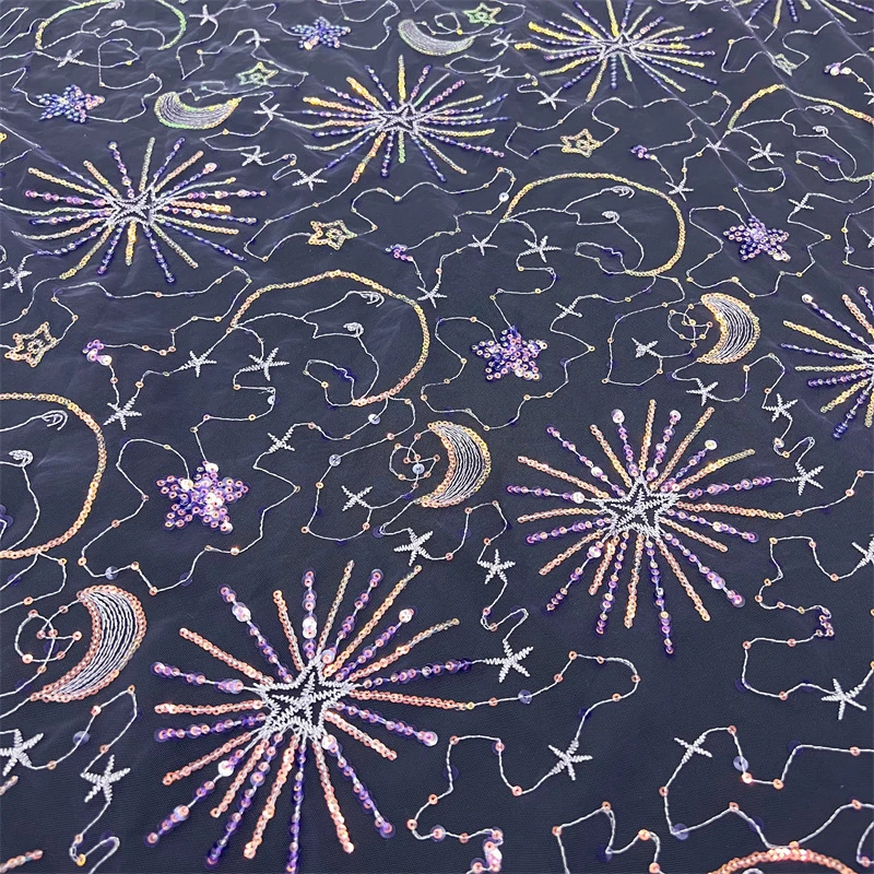 Colorful Star Moon Sequins Emb - đánh giá và giá Embroidery Underlay