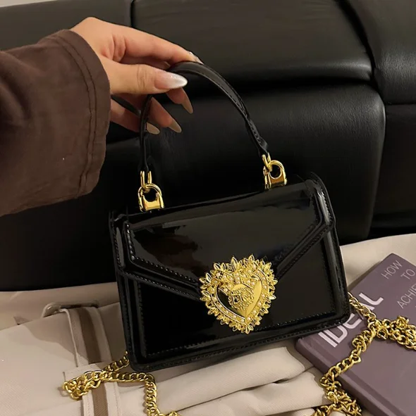 

New Love Lock Handbag, Fashionable Luxury Design Chain Bag, High-end Oblique Span Bag Commuter Versatile Women's Bag