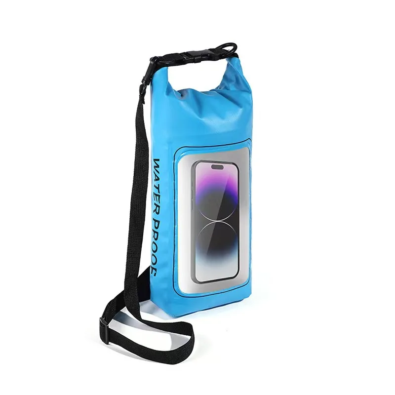 2L PVC Waterproof Dry Bag Crossbody Phone Pouch 2-in-1 Swimming Bag for Outdoor Sports Beach Kayaking