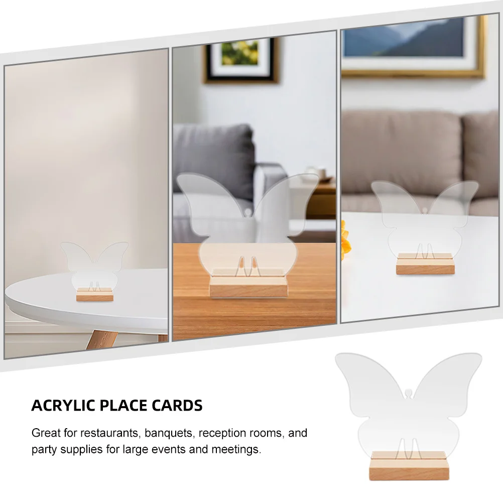 

10Sets Clear Butterfly Acrylic Table Signs Reserved Seating Signs Wedding Place Cards Reception Banquet Decorative