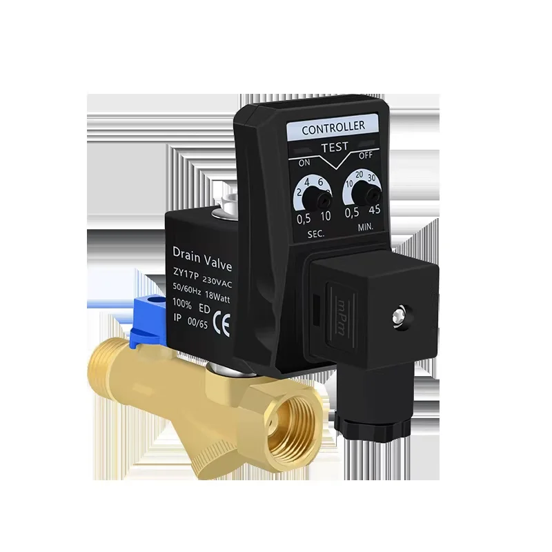 Air Compressor Mechanical Magnetic Valve Automatic Drainage Timer Solenoid Valve Time Contro12VDC 36V 220V 380V
