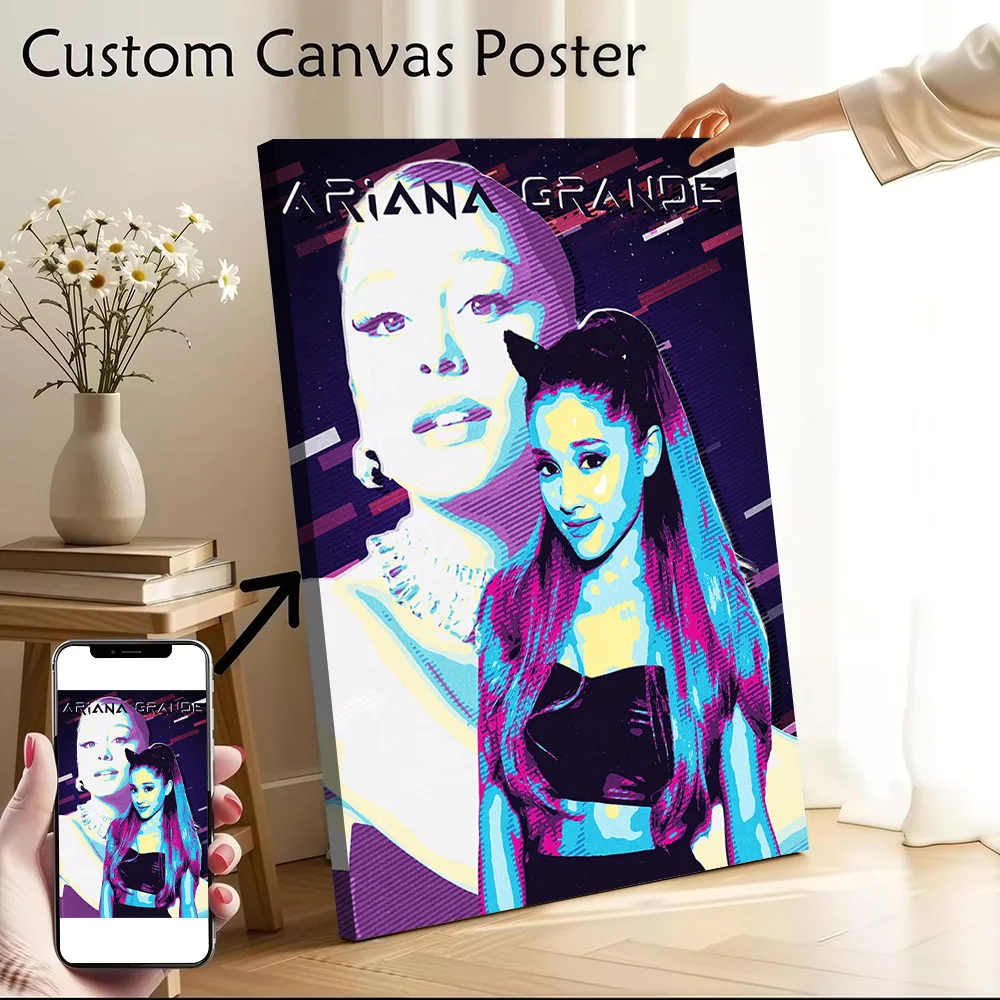 Ariana Grande Canvas Wall Art Poster Custom Wall Paintings Personalized Photo Printing for Bedroom Decoration Room Ornaments