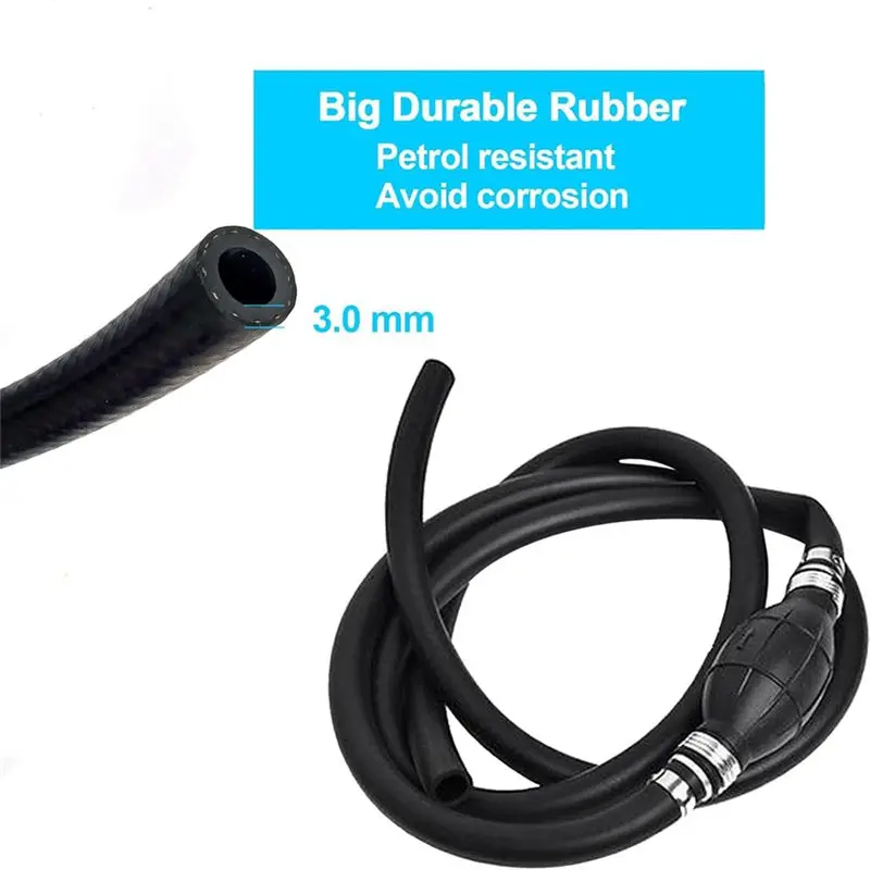 A84X-Fuel Line Assembly 3/8 Inch 6FT Boat With Primer Bulb Nylon Braided 3/8