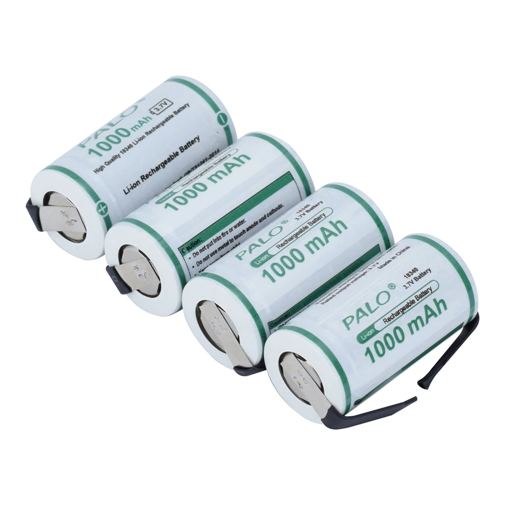 3.7V 18340 18350 Rechargeable Lithium ion Battery 18350 Batteries With Weld Tap for Flashlights Doorbells Camera Electric tools
