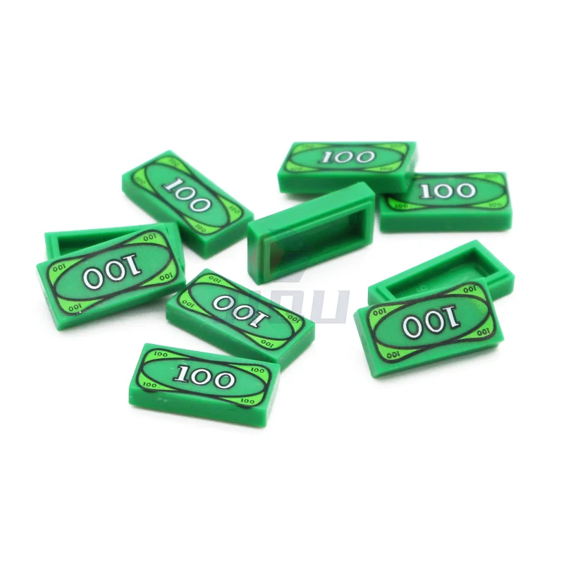 MOC Prats City ATM Model Dollar Sign Pattern Tile Building Block Brick Machine Compatible with Accessories Toys
