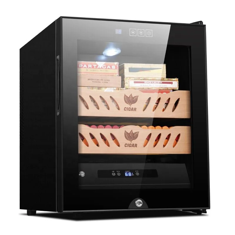 

China Modern 46L Cigar Cabinet Design Display Wooden Cigar Humidor Cabinet