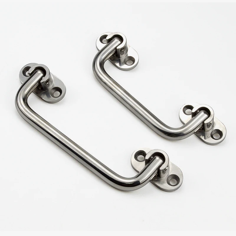 Stainless steel heavy handle heavy object folding movable handle equipment mechanical bearing handle hole distance 100/120mm