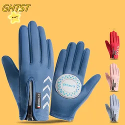 Kids Cycling Gloves Full Finger Skate Child Mountain Bike Bicycle Outdoor Sports Non-Slip  Fleece Boy Girl Scooter Gloves Zipper