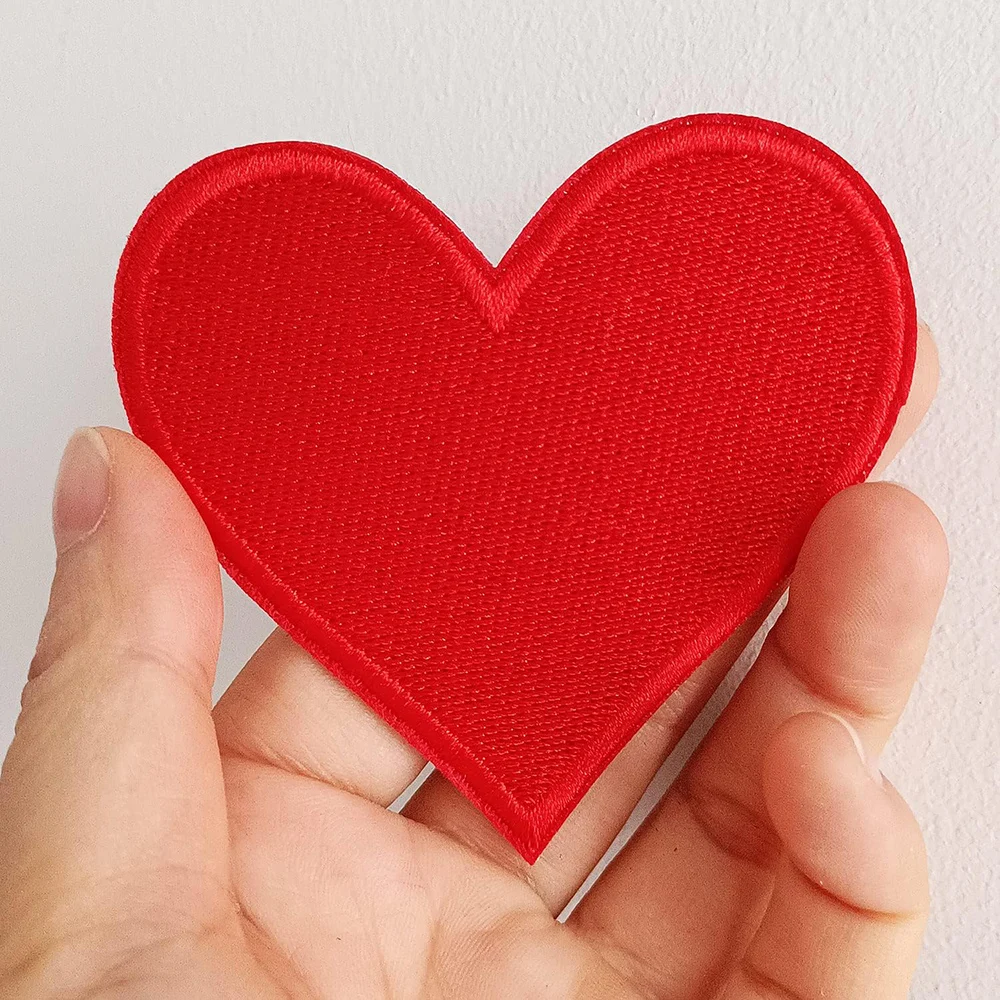 

10 шт. красные нашивки с вышивкой в форме сердца, горячее тиснение, сделай сам, шитье, сумки для одежды, шапки, аксессуары, аппликация, принадлежности для рукоделия, ручная работа