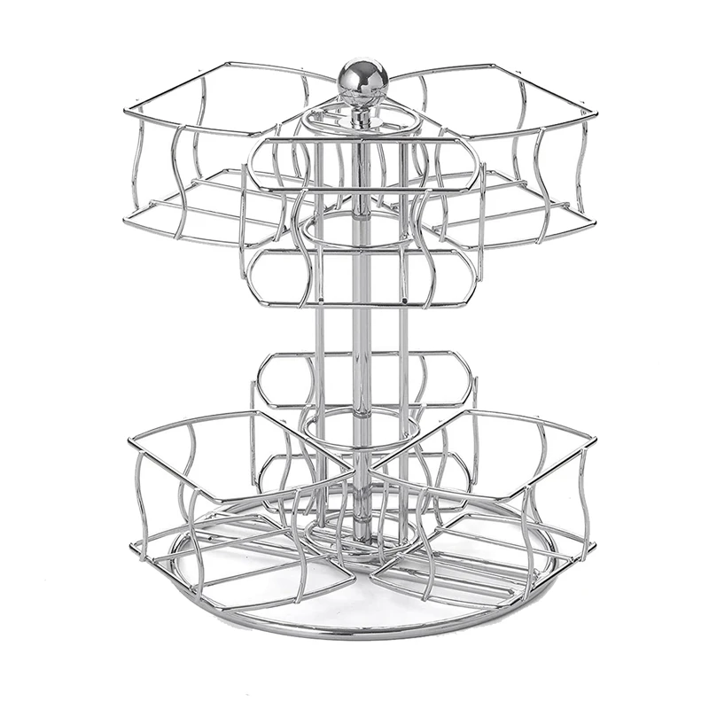 

Вращающаяся офисная стойка для кофейных и чайных пакетиков, двухслойный держатель для кофе, молока, чая, домашний контейнер для хранения капсул с кабелем