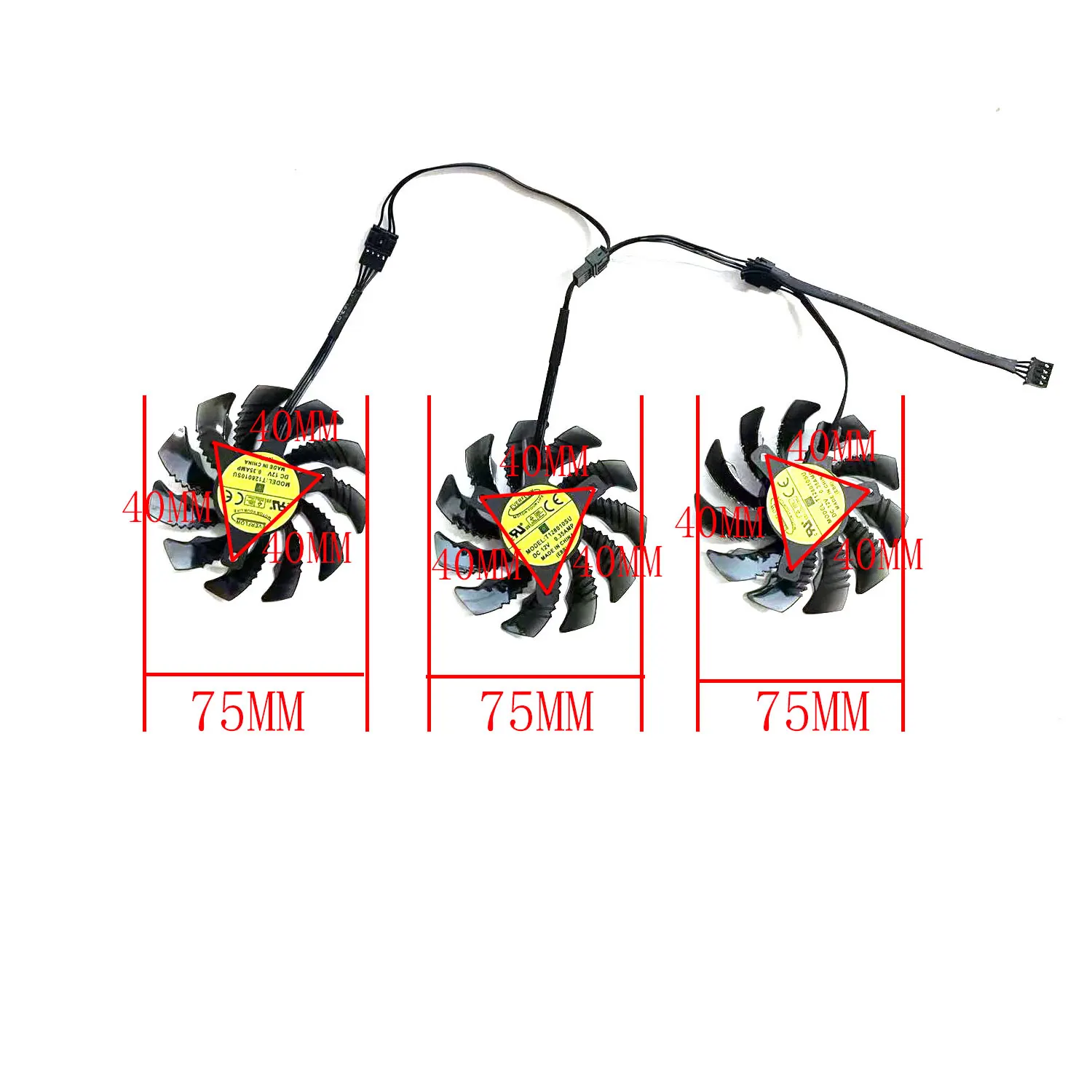 For Gigabyte GTX 1080 TI GTX 1070 G1 Aorus GTX 1060 1060 GTX 980 75mm T128010SU GPU FAN PLD08010S12HH