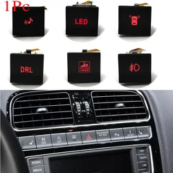 1PC Car LED Light Music Radar DRL Camera Front Fog Lamp Power Supply Switch Button for vw polo 6c 2014 2015 2016