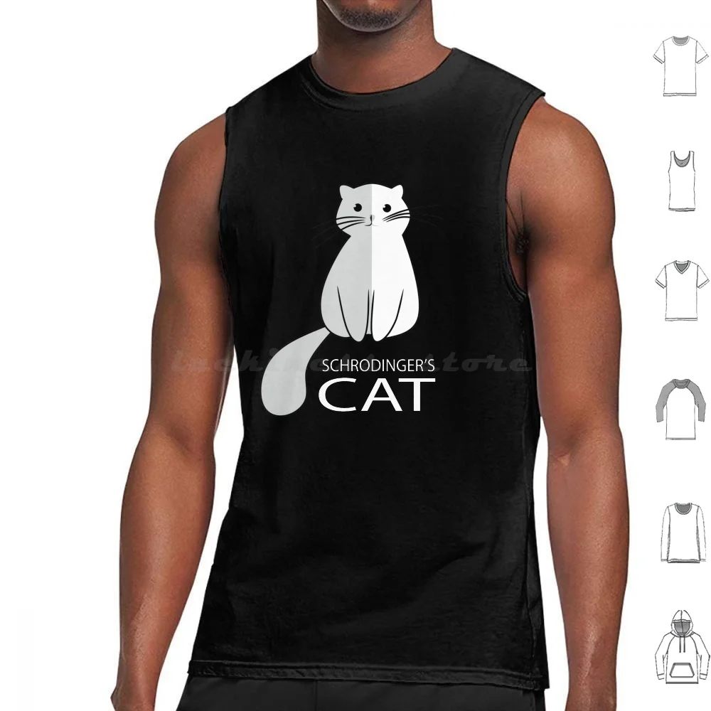 Camisetas sin mangas con diseño de gato de Schrödinger, divertidas y únicas, para amantes de los gatos, con doble significado, para niños.