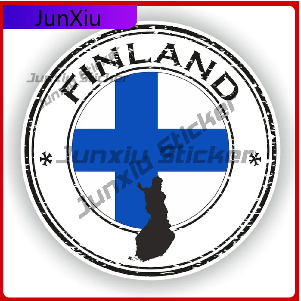 

Finland Seal Sticker Round Heavy Duty Car Sticker For Fridge Motorcycle Waterproof Decoration Auto Accessories Exterior Vinyl