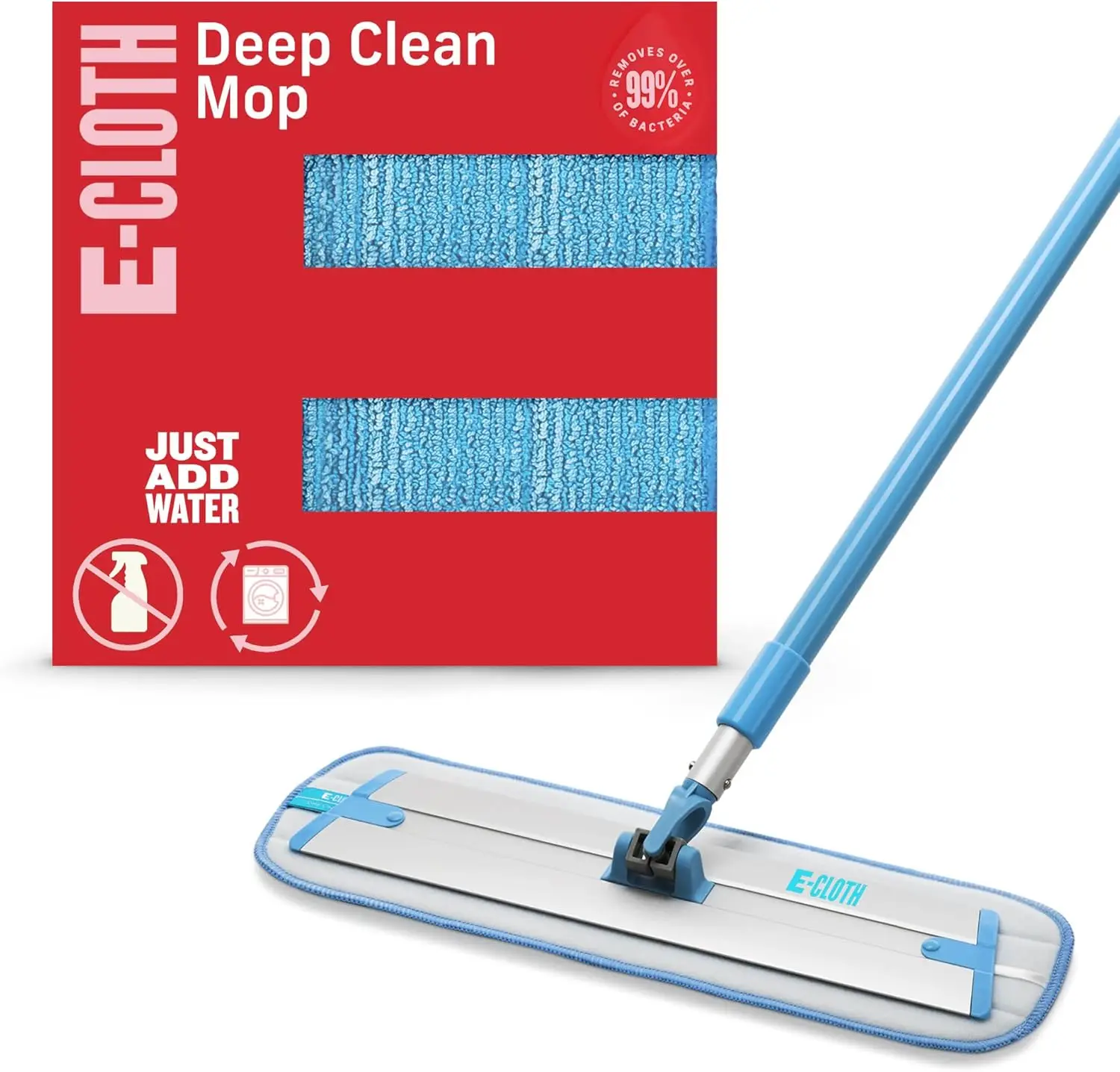 

Швабра из микрофибры Deep Clean для паркетных, ламината, плитки и каменных полов — моющаяся и многоразовая, с обещанием 100 стирок