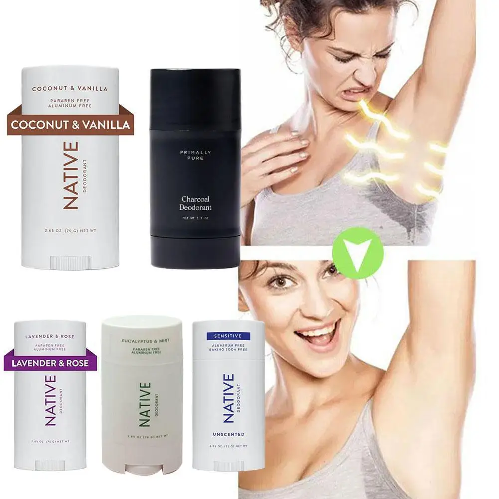 Bâton déodorant naturel pour les odeurs corporelles, Anti-transpiration efficace, garde le séchage, parfum durable, élimine les odeurs des aisselles, bâton rafraîchissant pour les aisselles