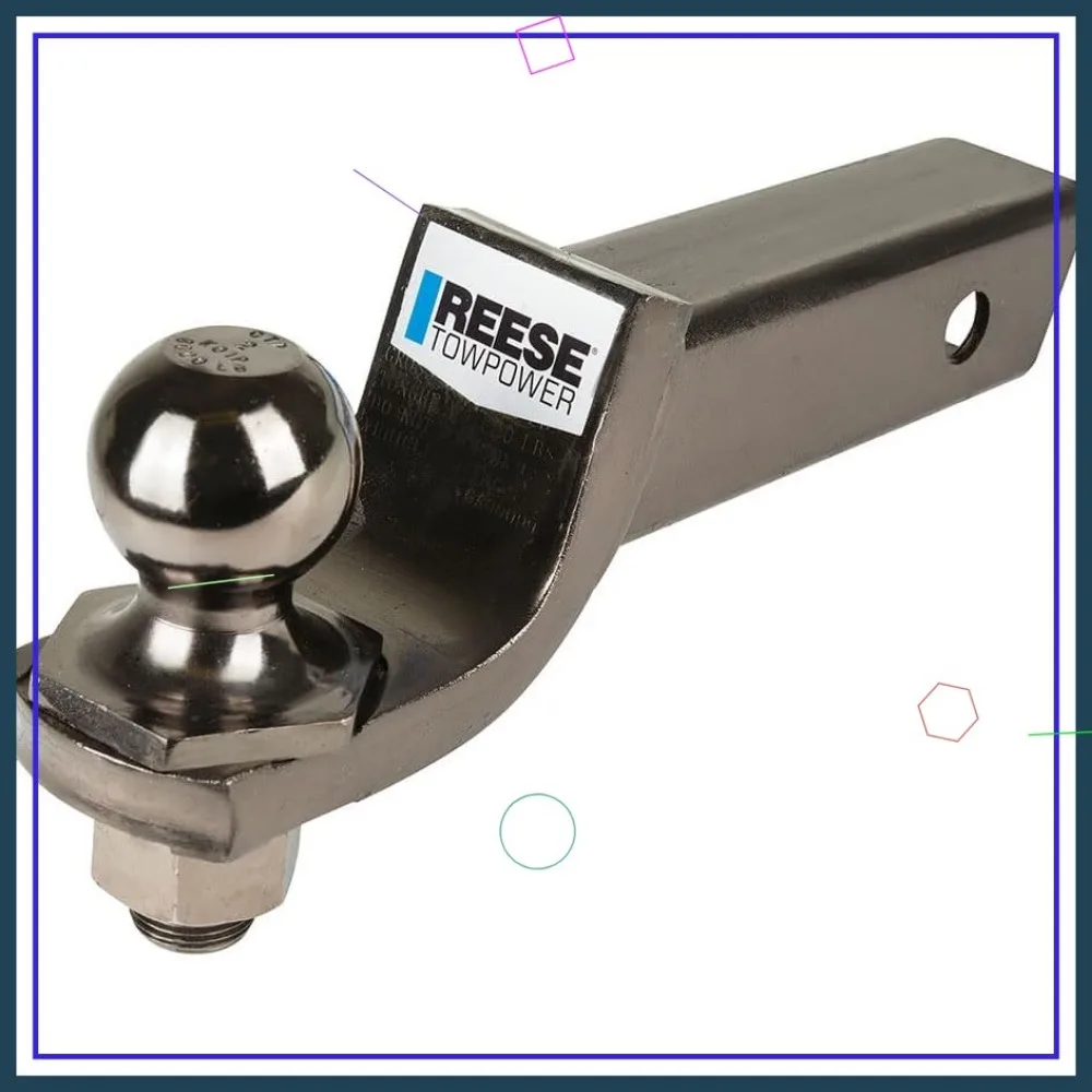 2-Inch Square Receiver Trailer Hitch Ball Mount, 6000 lbs Capacity, Includes Black Nickel Ball