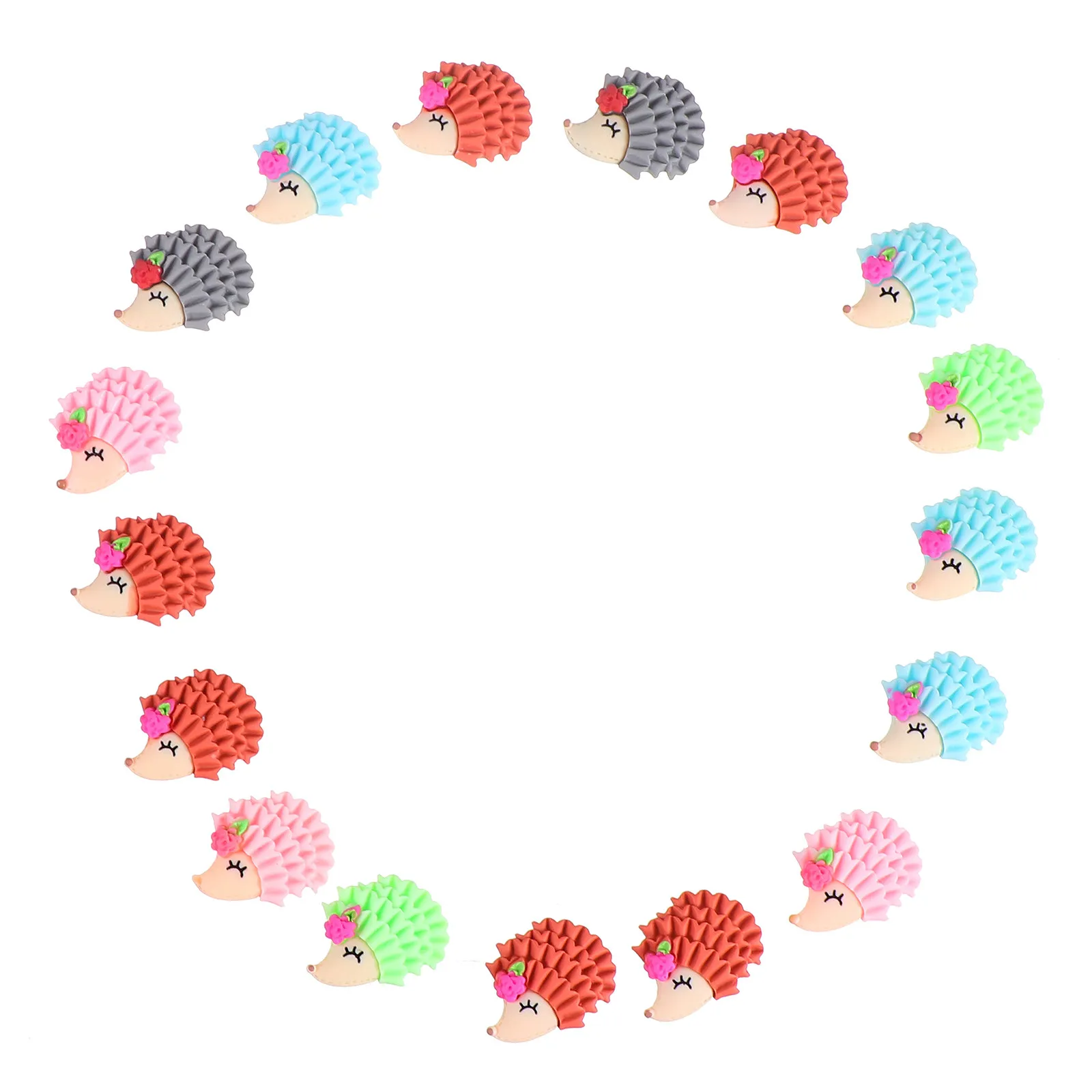

20Pcs DIY Headwear Accessories Hedgehog Resin Embellishments Hair Clip Supplies Lovely Resin Hedgehog Charms DIY Craft