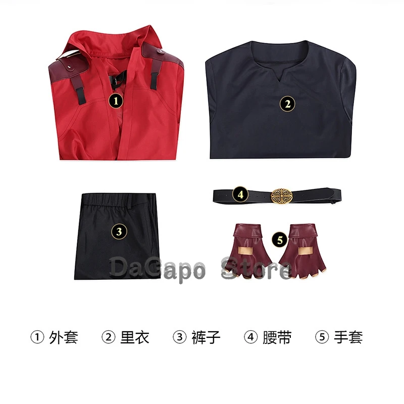 دانتي أزياء تنكرية شعر مستعار أحمر خندق DMC الشيطان هنتر قد يبكي سترة الهالوين زي الهالوين كرنفال أنيمي لعبة الأدوار