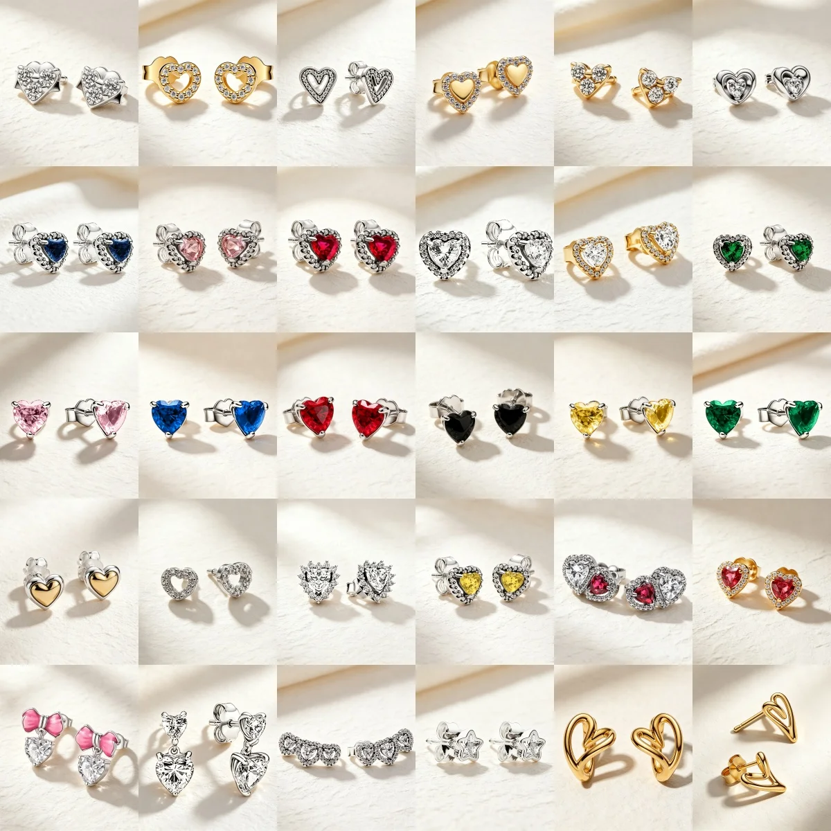 Best Seller S925 Silver White Pink Blue-green Gold Zircon Fashionable Earrings Jewelry Fit for Girls To Wear In Daily Life