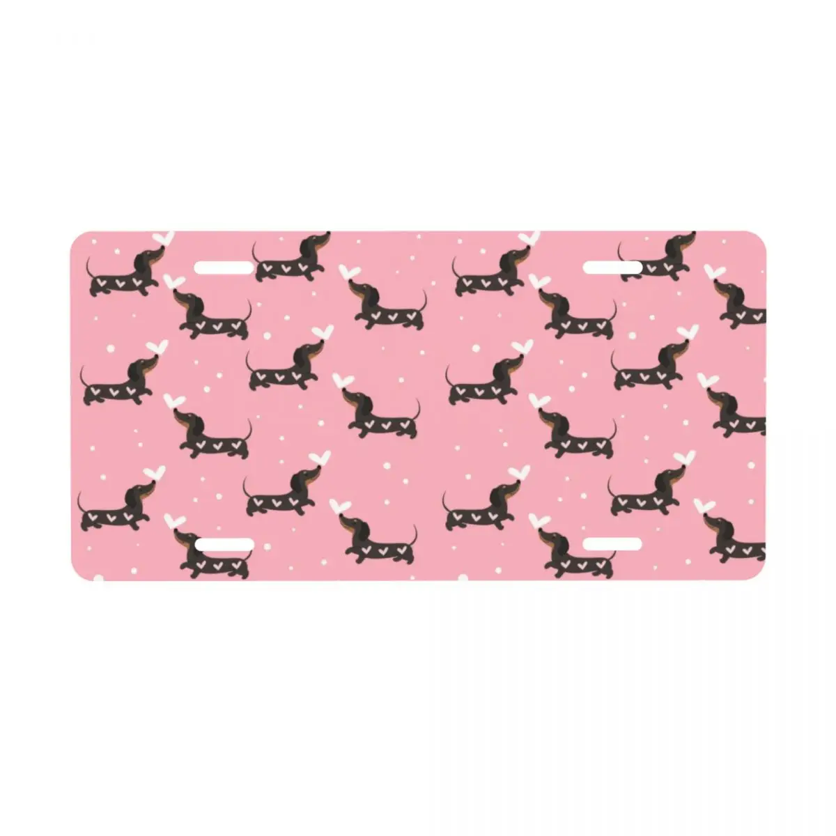 Personalized Funny Sausage Dog Decorative Metal License Plate Dachshund Aluminum Car Front Vanity Tag 6x12 Inch