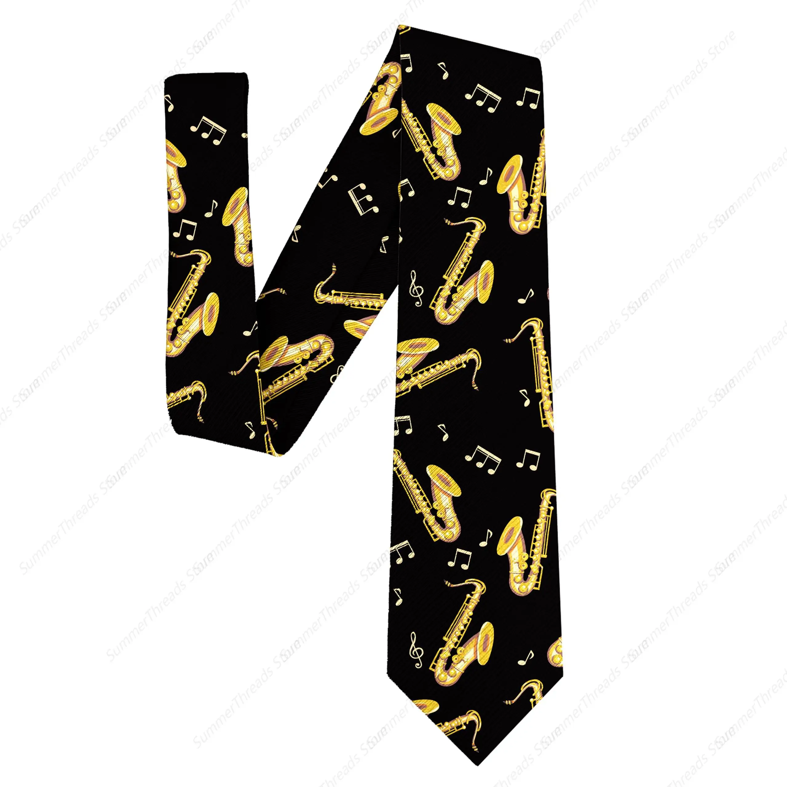 Men's Musical Instruments Necktie Novelty Tie for Men Funny Neck Ties Wedding Party Accessories