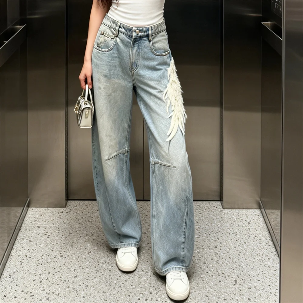 

Тенденции женских джинсов 2026: чистый хлопок, аппликация, повседневный, с высокой талией, женские широкие брюки, стиль Y2K, универсальный бюстгальтер для брюк