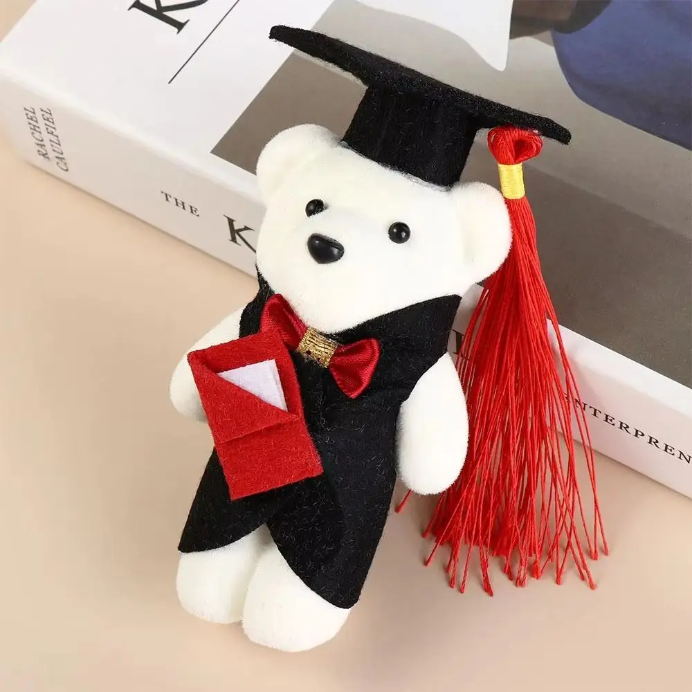 10 pcs/set Graduation Season Graduation Bear Celebrate Party Graduation Ceremony Mini Bear Flower Bouquet Pendant Soft