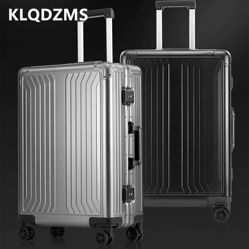 

KLQDZMS 20 дюймов 24 дюйма 28 дюймов чемодан высокого качества из алюминиевого магниевого сплава посадковая коробка большой вместимости чемодан на тележке для багажа