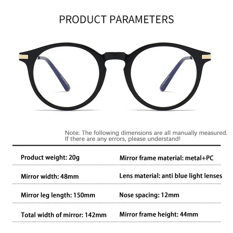 New Trend Vintage Round Frame Reading Glasses Anti Blue Light Optical Spectacle Eyeglasses Anti Fatigue Ultra Light Eyewear