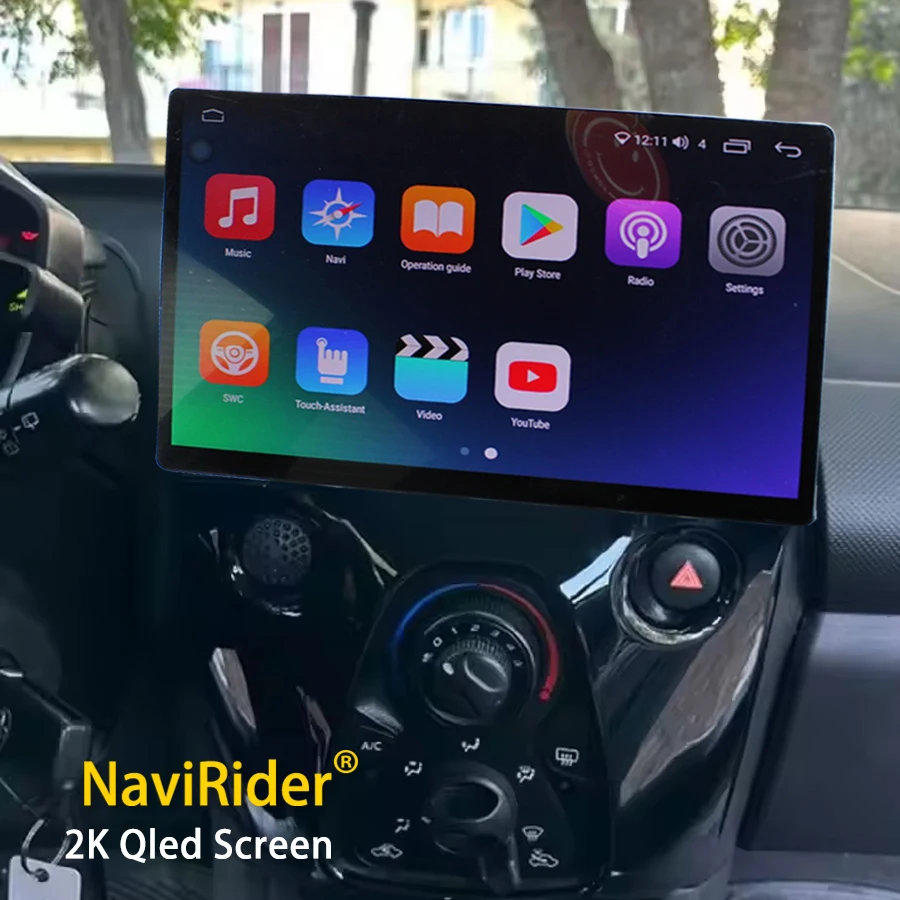 N 12.5Inch 2K QLED Screen For Peugeot 108 Toyota Aygo B40 Citroen C1 2014 - 2021 Car Stereo Carplay Android Video Player 2 din