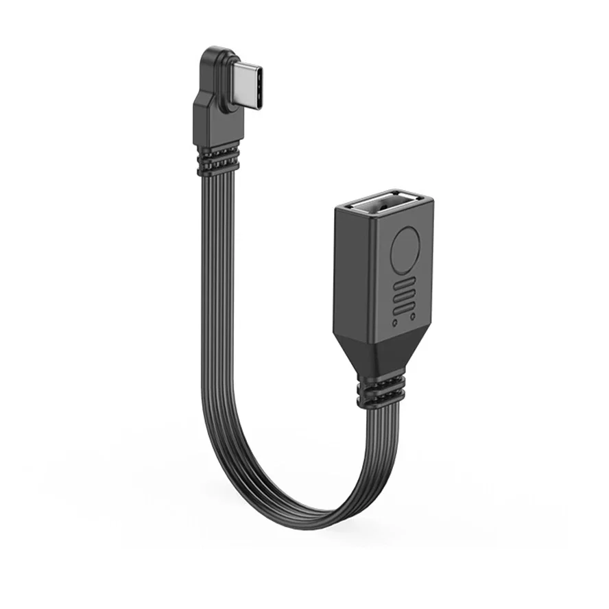 شقة C-نوع USB إلى OTG كابل USB 5-30 سنتيمتر مناسبة للهواتف أجهزة الكمبيوتر وظيفة TYPE-C 90 درجة ذكر إلى USB 2.0 شاحن أنثي