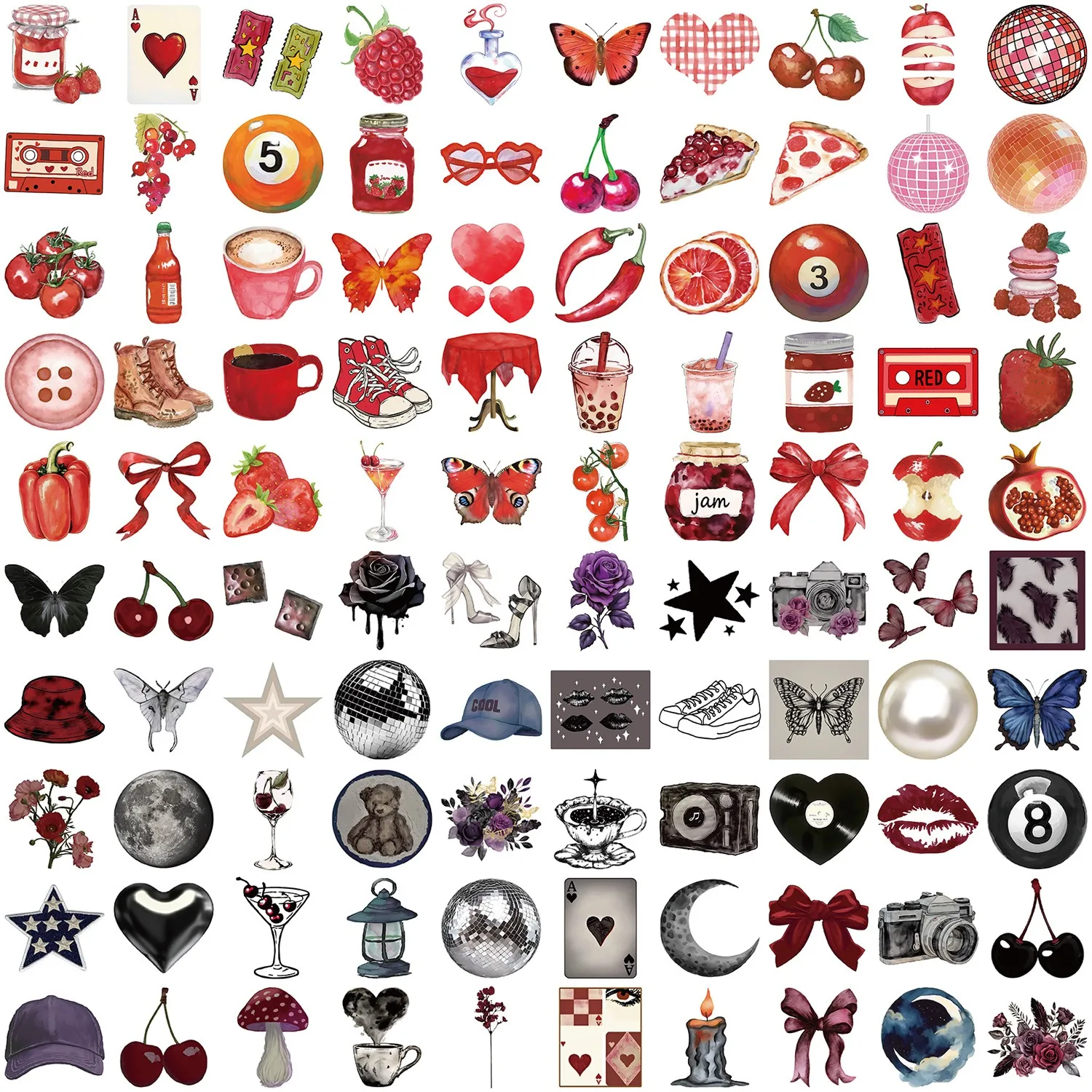 100Pcs Downtown Y2K Girls Aesthetics Retro Graffiti Stickers Phone Guitar Laptop Suitcase Waterproof Sticker Kids Toy