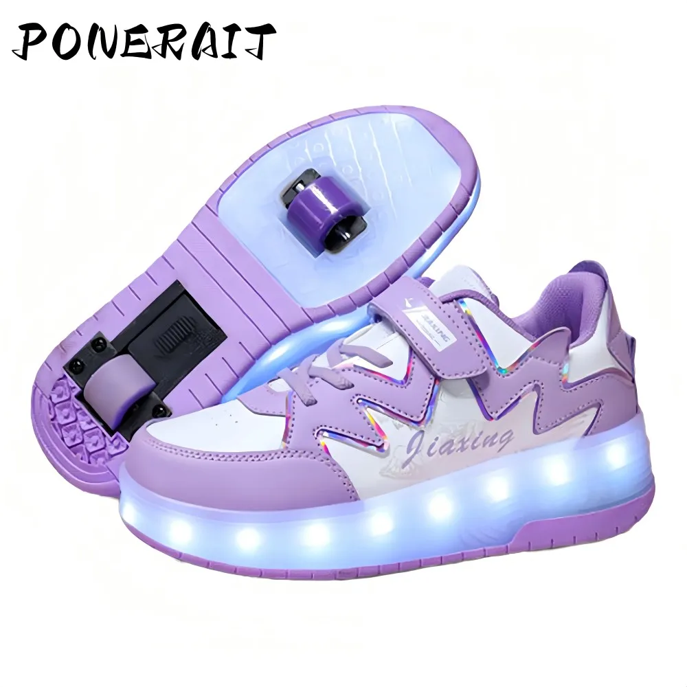 

Персонализированные роликовые коньки с колесиками, модная уличная спортивная обувь, USB зарядка, унисекс, для детей, девочек и мальчиков, повседневная