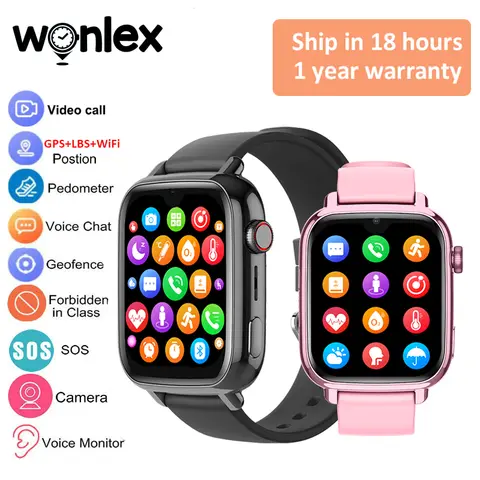 Wonlex KT34 Children's Smart Watch 4G WiFi Video Call Kids Watch GPS Tracker Google Store APP Download Kids SmartWatch WhatsApp