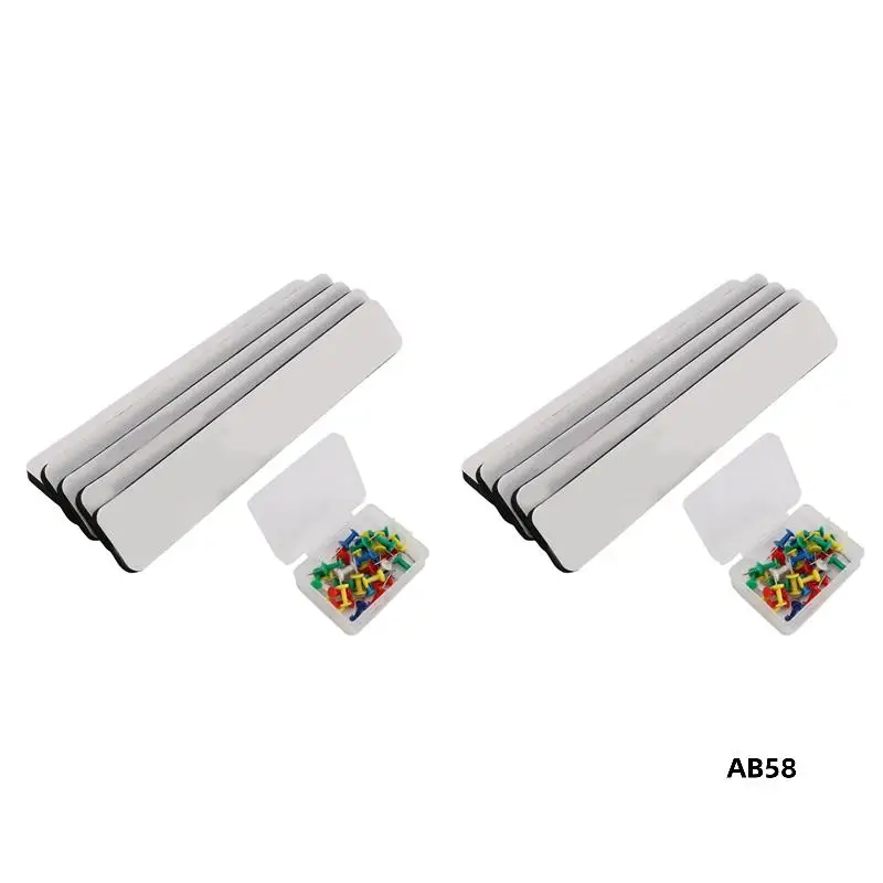 Combo Bulletin Board Strips - 10 Black Self Adhesive Backing Magnetic Metal Felt Push Pin Bars,Home Office Memo