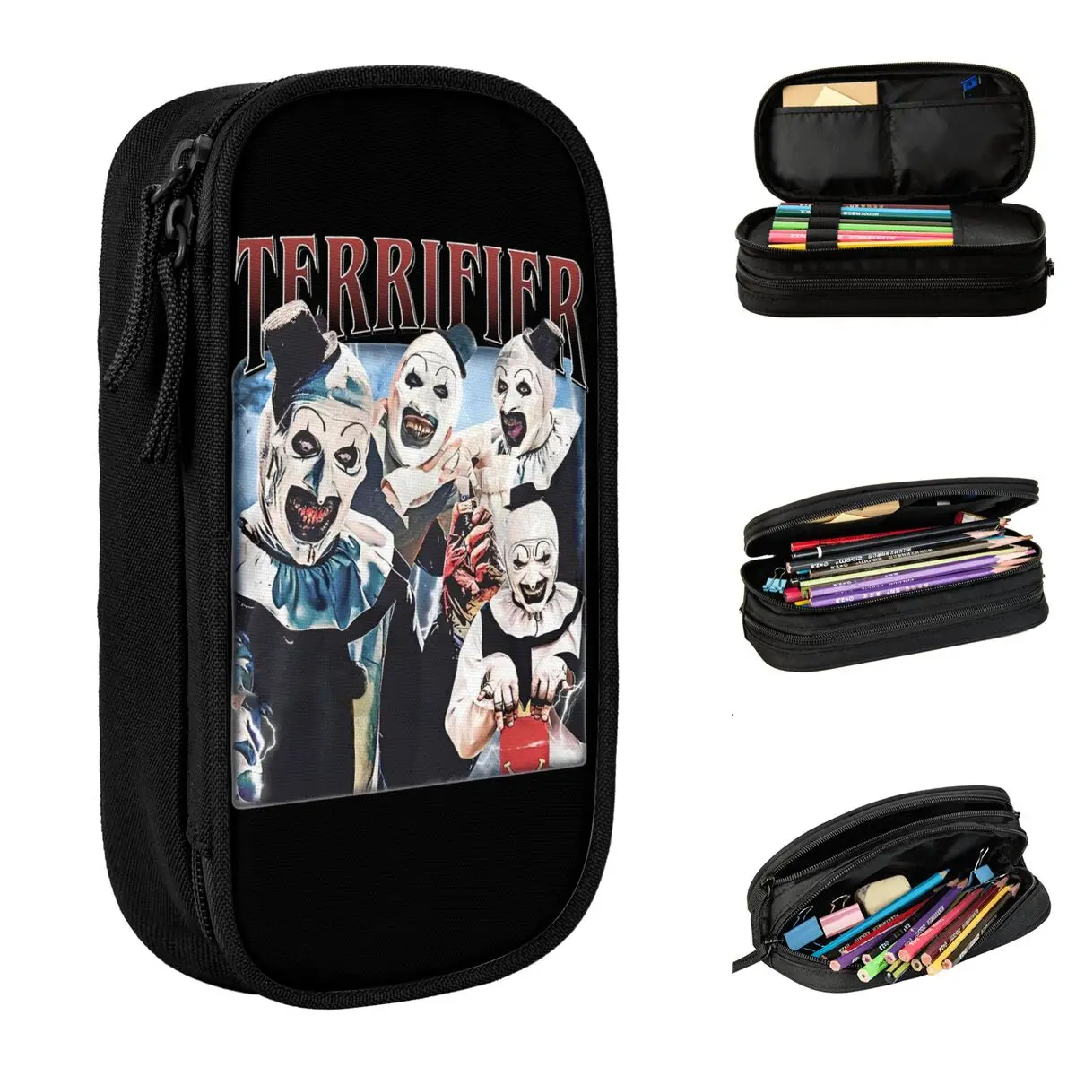 

Аксессуары для фильмов ужасов Terrifier 3, коробка для ручек, офисные аксессуары большой емкости, пенал, канцелярские принадлежности, подарок