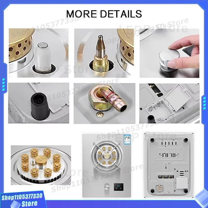 7000W Single Burner Gas Stove Stainless Steel Kitchen Cooktop with Flameout Protection for Home Cooking Appliance High Power