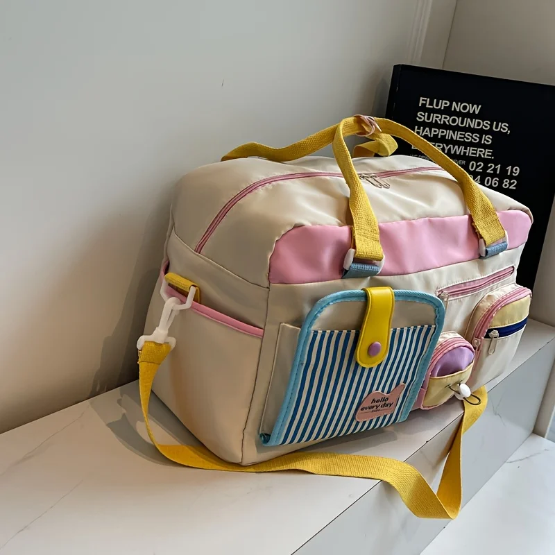 ドーパミン カジュアル トラベルバッグ 女性用 軽量 ジム ヨガ スイム フィットネス ダッフル 短期旅行 出張 機内持ち込み ドライクリーン