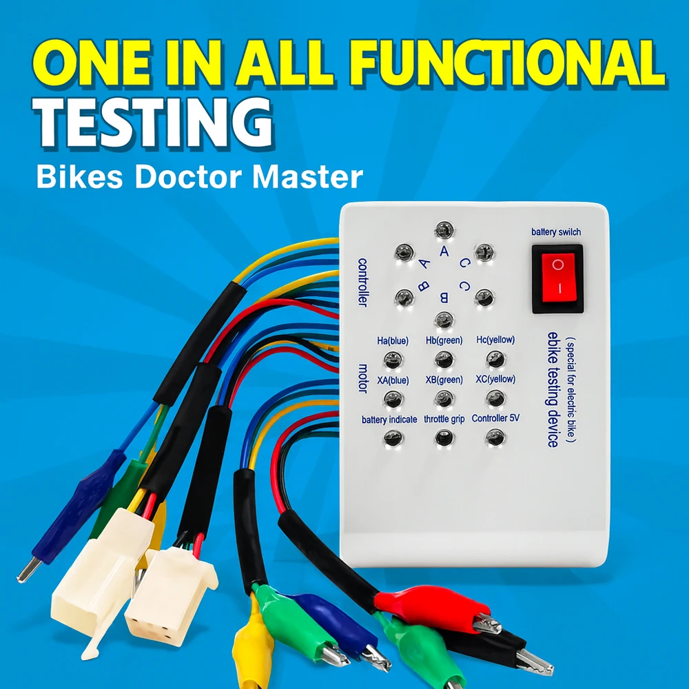 Testador de controlador multifuncional para bicicleta elétrica, sensor hall de 60/120 graus, kit de reparo de ferramenta de detecção de motor sem escova